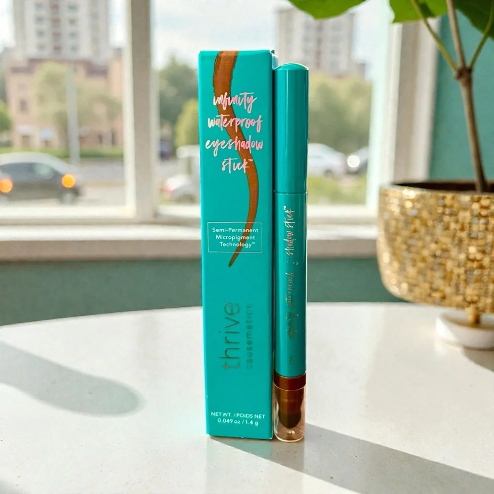💎 THRIVE Causemetics Infinity Waterproof Eyeshadow Stick in RIJI Cocoa Shimmer